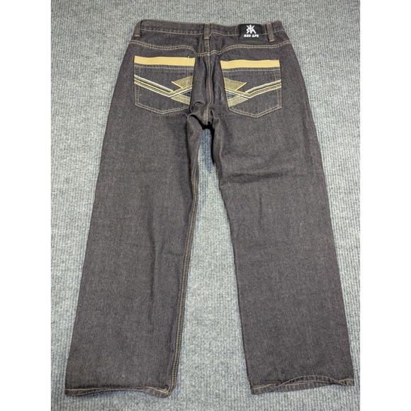 Baggy Red‎ Ape Jeans Mens 38 Brown Relaxed Loose Embroidered Grunge Y2K 35x29 - Picture 1 of 14